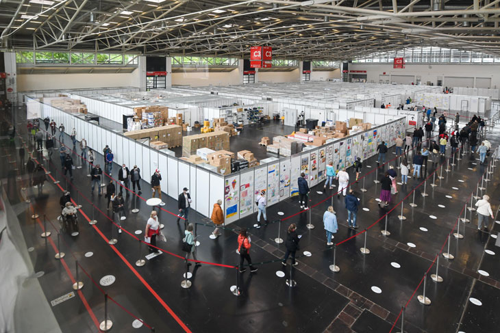 Impfzentrum von oben Foto: Gesundheitsreferat/Tobias Hase